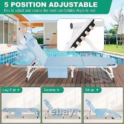 Lake Blue Adjustable Camping Cot with Convertible Face-Down Lounge Feature
