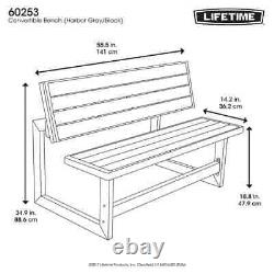 Lifetime Simulated Wood Look Convertible Bench Model 60253