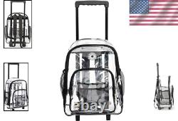 Lightweight Heavy Duty Clear Backpack on Wheels Effortless Security Access