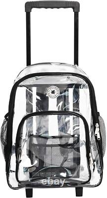 Lightweight Heavy Duty Clear Backpack on Wheels Effortless Security Access