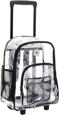 Lightweight Heavy Duty Clear Backpack on Wheels Effortless Security Access