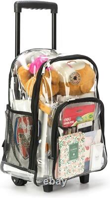 Lightweight Heavy Duty Clear Backpack on Wheels Effortless Security Access