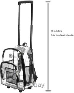 Lightweight Heavy Duty Clear Backpack on Wheels Effortless Security Access