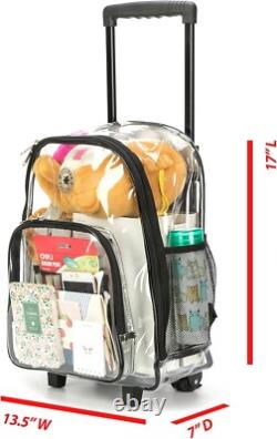 Lightweight Heavy Duty Clear Backpack on Wheels Effortless Security Access