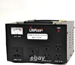 LiteFuze 5000 Watt Voltage Converter Transformer Heavy Duty Regulator Meter
