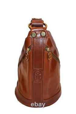 MARINO ORLANDI Bucket Bag Backpack Convertible Sling Purse Pure Leather Handbag