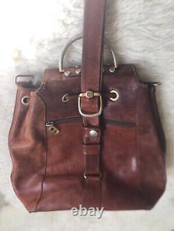 MARINO ORLANDI Bucket Bag Backpack Convertible Sling Purse Pure Leather Handbag