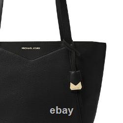 Michael Kors Whitney Medium Black Leather Tote NWT