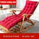 Modern Adjustable Folding Rocking Chair Bamboo Backrest Home Foot Massage Lounge