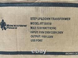 NEW Rockstone Power 5000 Watt Voltage Converter Transformer Heavy Duty RT5000W