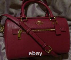 NWT COACH ROWAN LEATHER CROSSBODY TOTE PURSE WithHANDLES VIOLET/BURGUNDY 79946