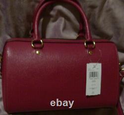 NWT COACH ROWAN LEATHER CROSSBODY TOTE PURSE WithHANDLES VIOLET/BURGUNDY 79946