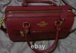 NWT COACH ROWAN LEATHER CROSSBODY TOTE PURSE WithHANDLES VIOLET/BURGUNDY 79946