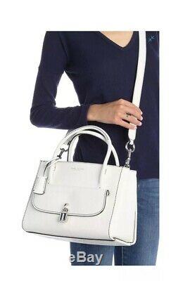 NWT Marc Jacobs Lock That Leather Tote Bag White silver