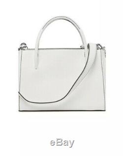 NWT Marc Jacobs Lock That Leather Tote Bag White silver