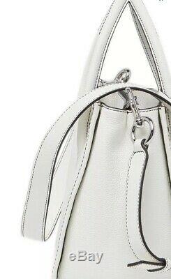 NWT Marc Jacobs Lock That Leather Tote Bag White silver