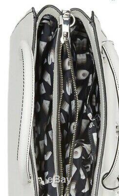 NWT Marc Jacobs Lock That Leather Tote Bag White silver