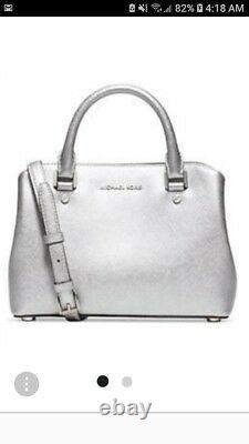 NWT Michael Kors Savannah Satchel Crossbody Silver SOLD OUT Messenger bag