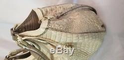 Nwt Brahmin Elisa Limestone Tri Texture Leather Melbourne Croc