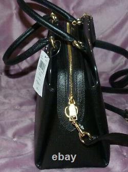 Nwt Lg Coach Black/gold Leather Lillie Crossbody Carryall Handbag $428 91493