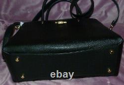 Nwt Lg Coach Black/gold Leather Lillie Crossbody Carryall Handbag $428 91493