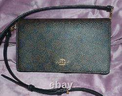 Nwt's Coach Hayden Foldover Crossbody Cluch Purse Brown Black Signature C's 3036