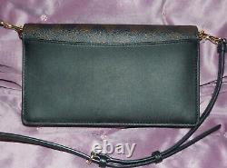 Nwt's Coach Hayden Foldover Crossbody Cluch Purse Brown Black Signature C's 3036