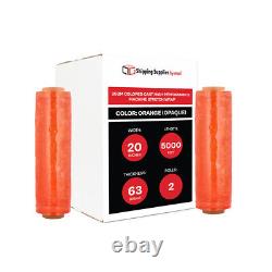 Pallet Machine Stretch Wrap 20x5000' 63 Gauge, Dark Orange Shrink Film 2 Rolls
