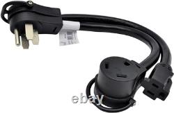 Parkworld 885200 Splitter, RV 50A to 30A & 15A V Adapter Cord 14-50P Black