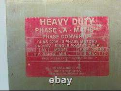 Phase-a-matic Pam-1200hd Heavy Duty Phase Converter, 220v 8-12 HP