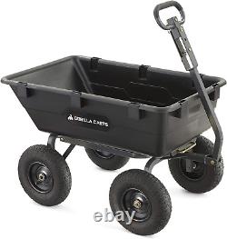 Poly Yard Dump Cart 2in1 Convertible Handle 1200 Lbs Capacity Heavy Duty