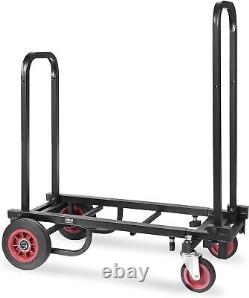 Pyle Compact Folding Adjustable Equipment Cart Heavy Duty 8-in-1 Convertible C