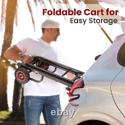 Pyle Compact Folding Adjustable Equipment Cart Heavy Duty 8-in-1 Convertible C