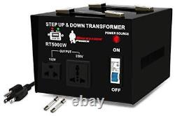 ROCKSTONE POWER 5000 Watt Voltage Converter Transformer Heavy Duty Step Up/