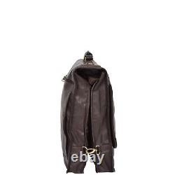 Real Leather Suit Garment Carrier Travel Weekend Bag With Strap CANICO Brown
