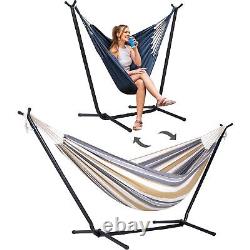 SUNCREAT 2-in-1 Convertible Double Hammocks 2 Person Heavy Duty, Large Patio
