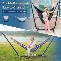 SUNCREAT 2-in-1 Convertible Double Hammocks 2 Person Heavy Duty, Large Patio