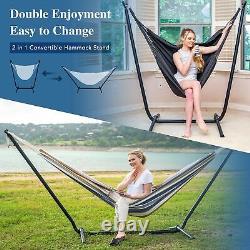 SUNCREAT 2-in-1 Convertible Double Hammocks 2 Person Heavy Duty, Large Patio
