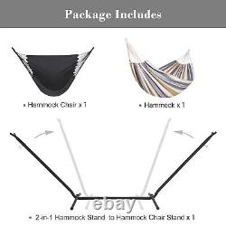 SUNCREAT 2-in-1 Convertible Double Hammocks 2 Person Heavy Duty, Large Patio
