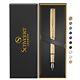 Scriveiner Luxury Edc Fountain Pen Medium Point, Stunning Heavy Brass Pocket Pen