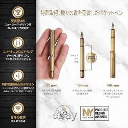 Scriveiner Luxury Edc Fountain Pen Medium Point, Stunning Heavy Brass Pocket Pen