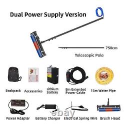 Solar Panel Clean Roller Brush, 24FT Water Fed Pol, with Power Converter ZNZHNSI