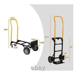 Tidoin Platform Cart 330-lbs-Cap Heavy-Duty Convertible 4-Wheel Handle Metal