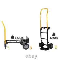 Tidoin Platform Cart 330-lbs-Cap Heavy-Duty Convertible 4-Wheel Handle Metal