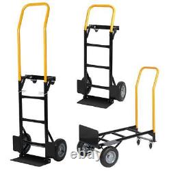 Tidoin Platform Cart 330-lbs-Cap Heavy-Duty Convertible 4-Wheel Handle Metal