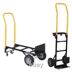 Tidoin Platform Cart 330-lbs-Cap Heavy-Duty Convertible 4-Wheel Handle Metal