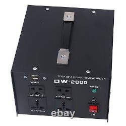(UK Plug)2000W Voltage Converter Transformer Heavy Duty Step Up AC 110V To 220V