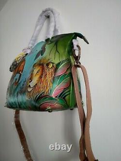 Women's Anuschka Hand Painted African Adventure Convertible Satchel Handbag
