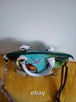 Women's Anuschka Hand Painted African Adventure Convertible Satchel Handbag