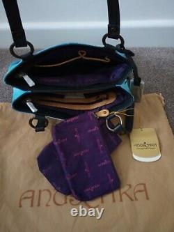 Women's Anuschka Hand Painted Leather LittleMermaid Convertible Shoulder Handbag